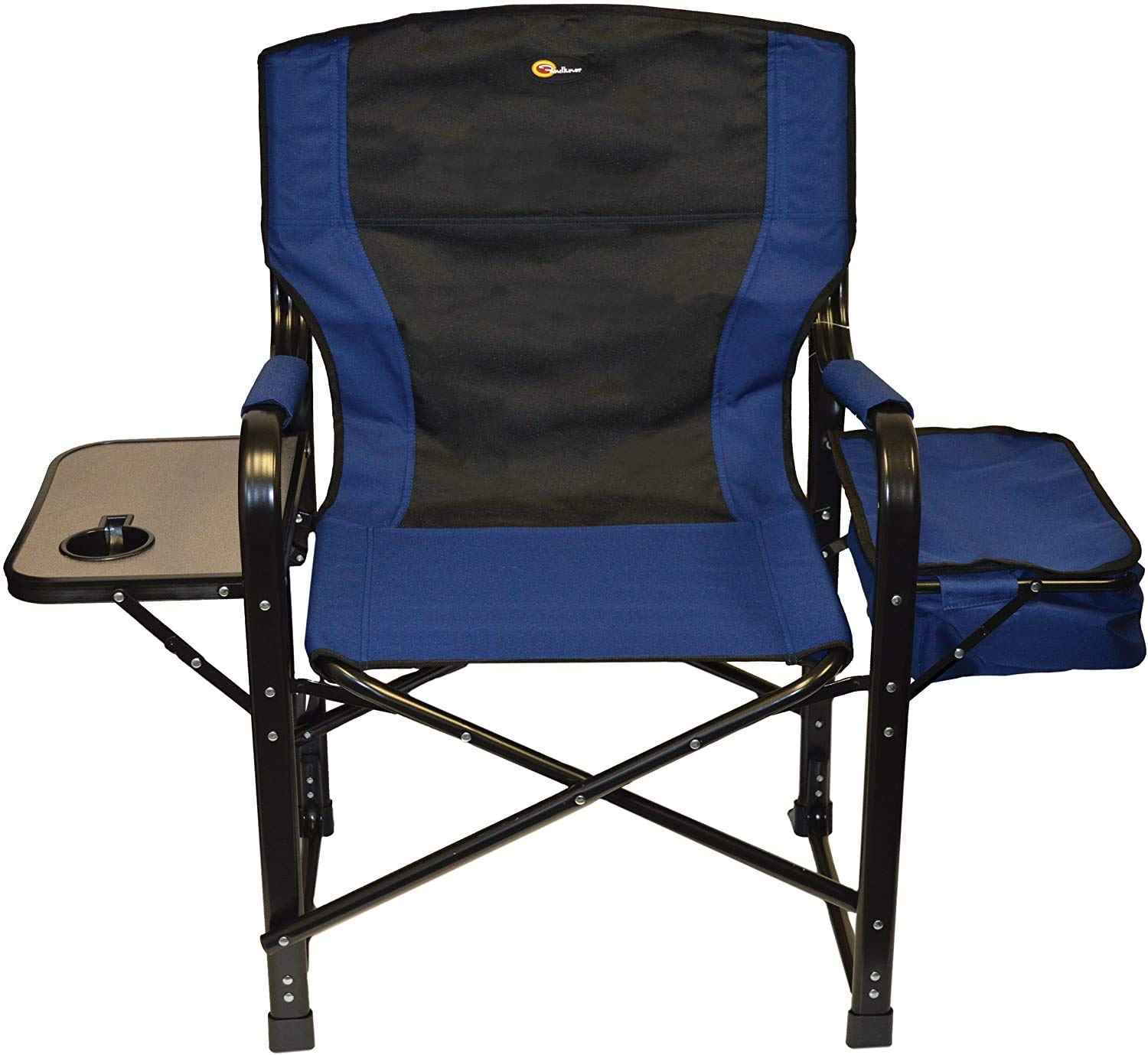 Faulkner 49581 El Capitan Folding Director Chair with Tray and Cooler Bag, Blue/Black (4)