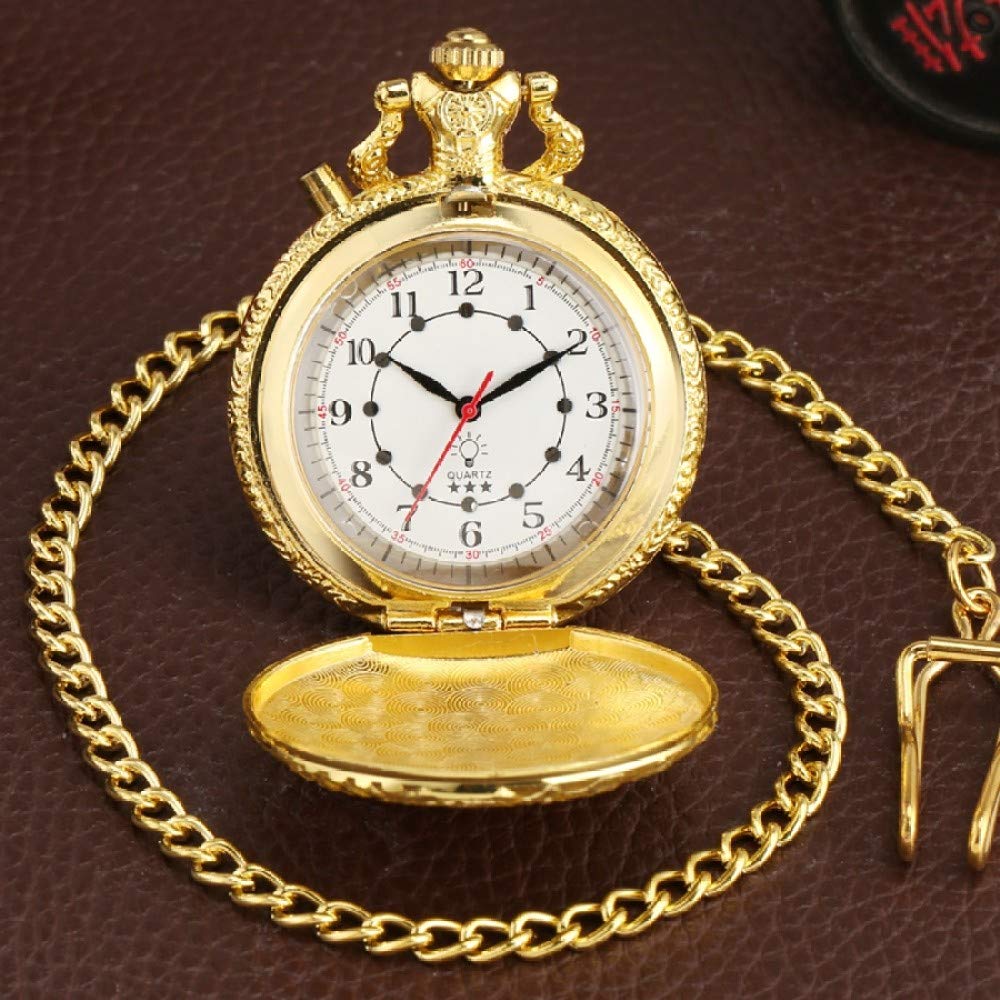 Bronze Lumineux LED Cadran Moto Moto Quartz Montre de Poche chaîne sculpté Steampunk chaîne Montre de Poche Horloge Cadeaux
