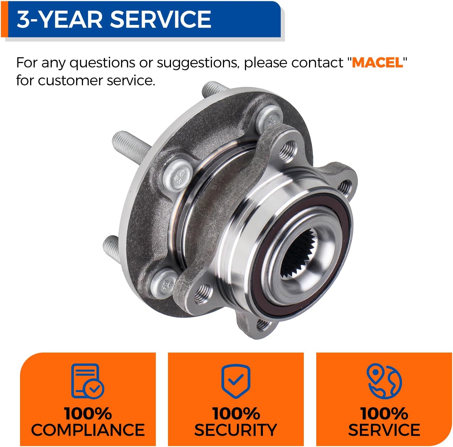 PAROD 512498 Front/Rear Wheel Hub Bearing Assembly Fit for 2013-2020 Ford Fusion,2019-2020 Police Responder Hybrid/SSV Plug-in Hybrid, 2013-2016 Lincoln MKZ,w/ABS 5Lugs