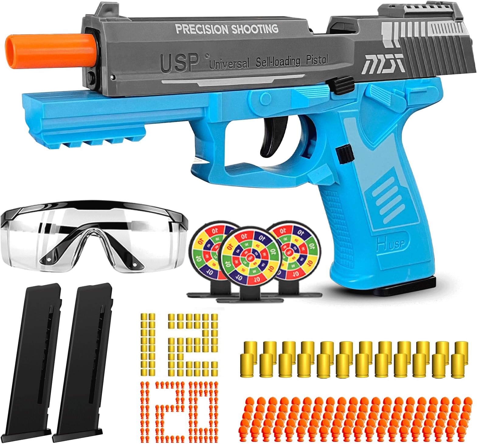 Toy Gun with Automatic Reloading Rebound Shell Ejecting and Soft Foam Blaster, Ideal for Shooting Games, Education Model Toys, Gift for Kids Boys Girls
