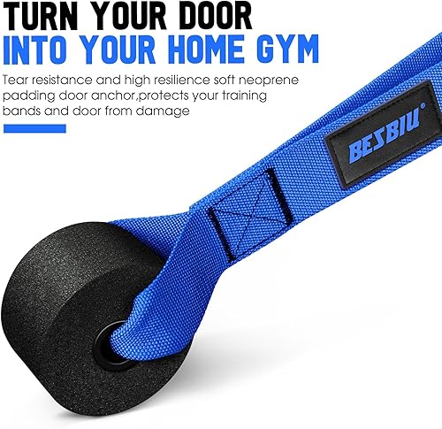 Miniatura 4 de Juego de bandas de ejercicio pesadas para entrenamiento, bandas de entrenamiento de fitness de 300 libras con asas, anclaje de puerta, correas de