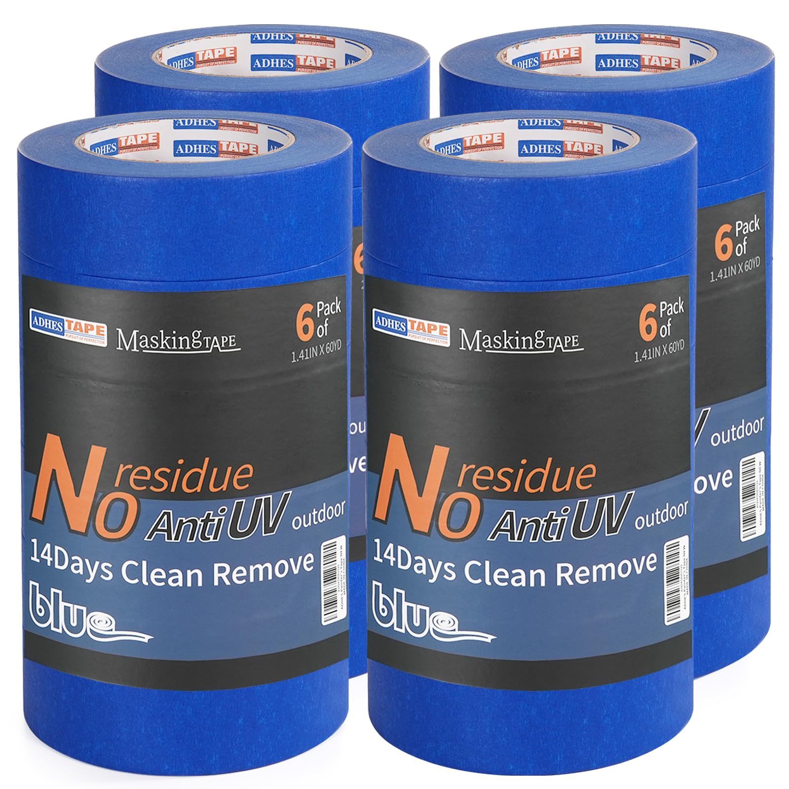 ADHES Exterior Masking Tape For Painting And Indoor Decorating Blue Painter Tape, UV Anti, Multi-Surface,DIY,Arts,Craft, 36mm x 41m, 24rolls โ image 1