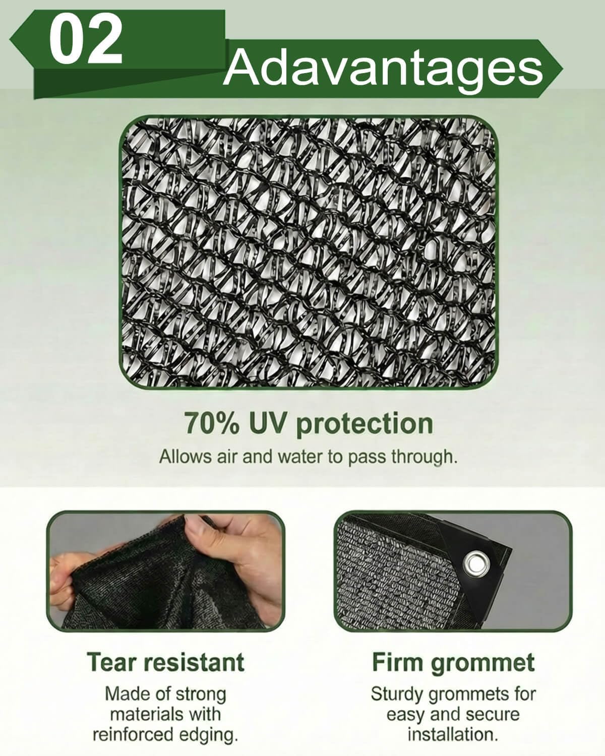 vensovo 70% Sunblock Shade Cloth Net Black Resistant - 10x20 Ft Garden Shade Mesh for Plant Cover, Greenhouse, Chicken Coop, Kennels, Tomatoes Plants