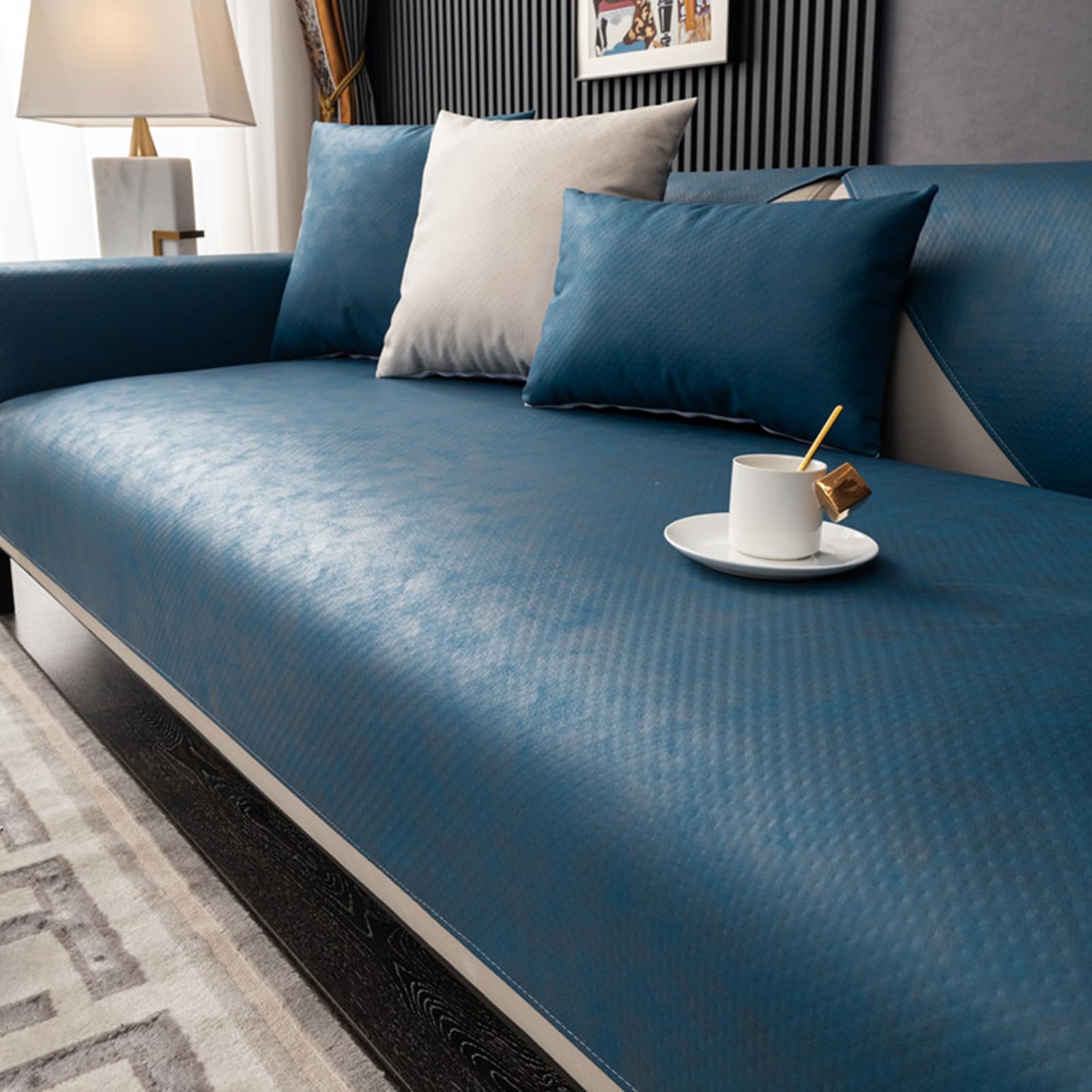 Waterproof Sofa Chaise Long Cover 1-4 Seaters, Pet Hair Protector Covers with Pillowcases (2 Pieces) 50 x 30 cm