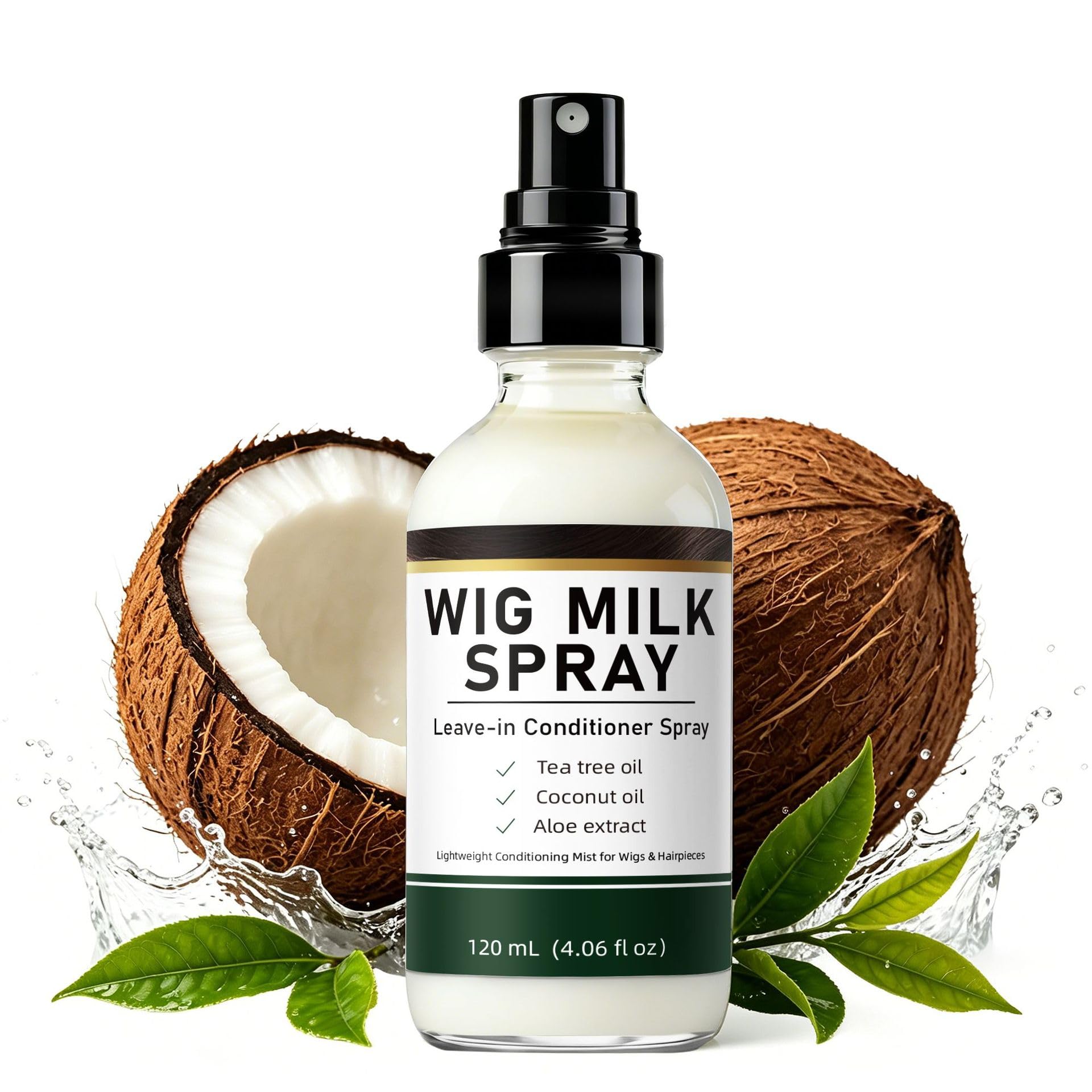 Spray nutriente senza risciacquo per capelli: Lozione idratante che ammorbidisce le parrucche in capelli umani secchi e fragili; 120 ml.
