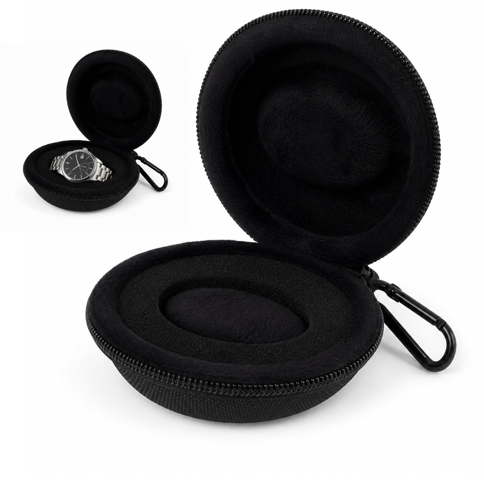 Estuche de Viaje Portátil para Reloj, Caja de Almacenamiento con Cremallera para Todo Tipo de Relojes