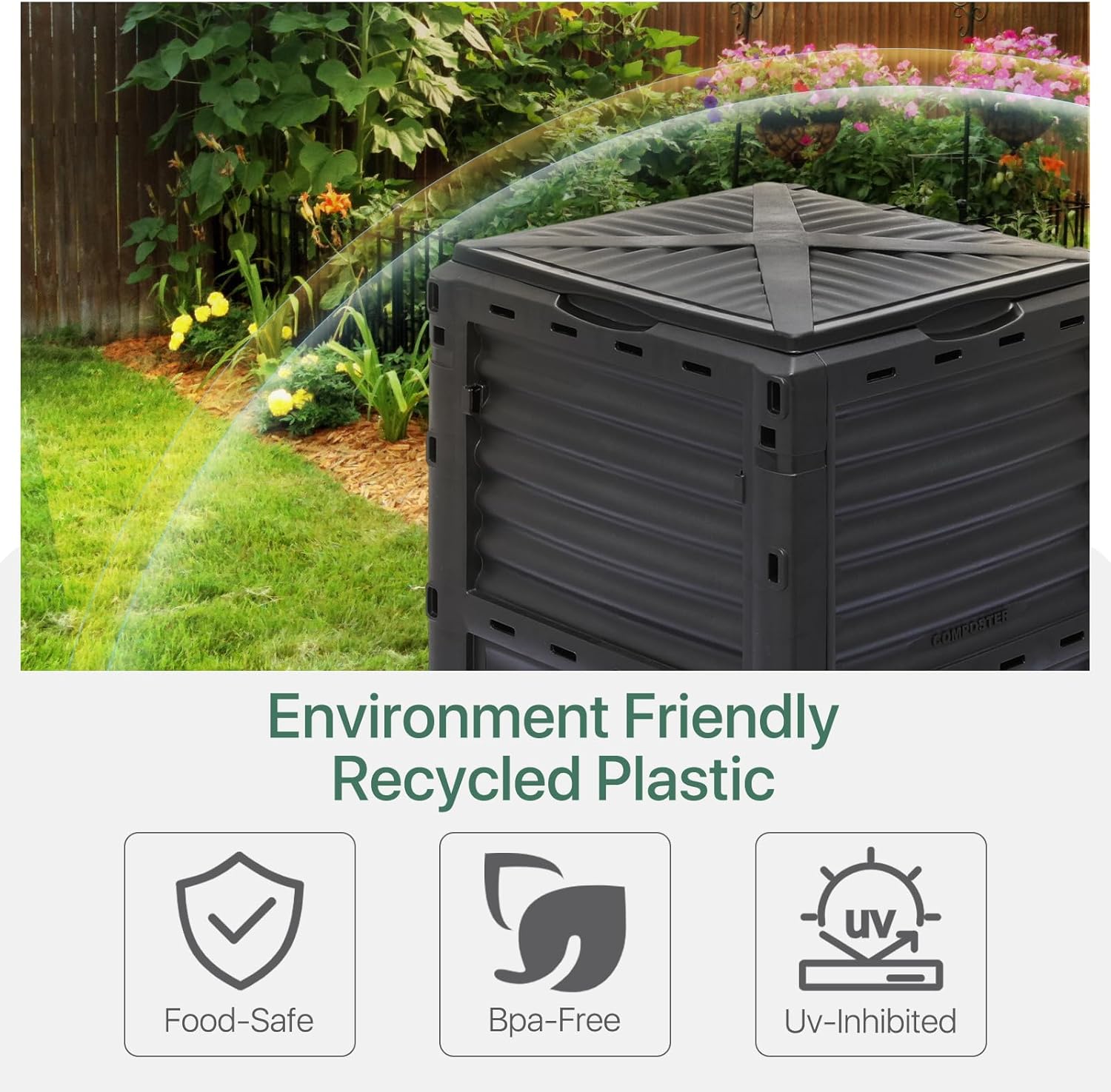 80 Gallon Large Compost Bin Outdoor Composting Tumblers for Garden Patio Yard