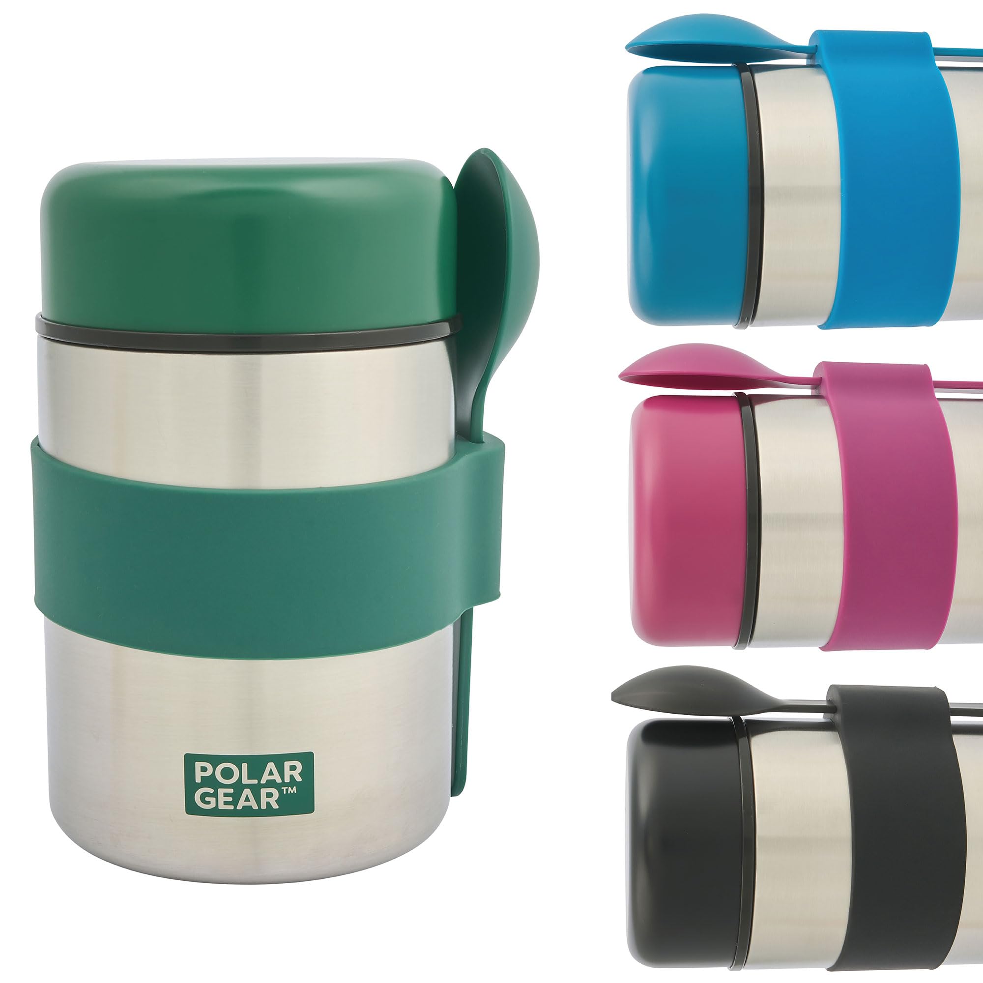 Termo para alimentos Polar Gear de acero inoxidable con cuchara y triple capa aislante para trabajo