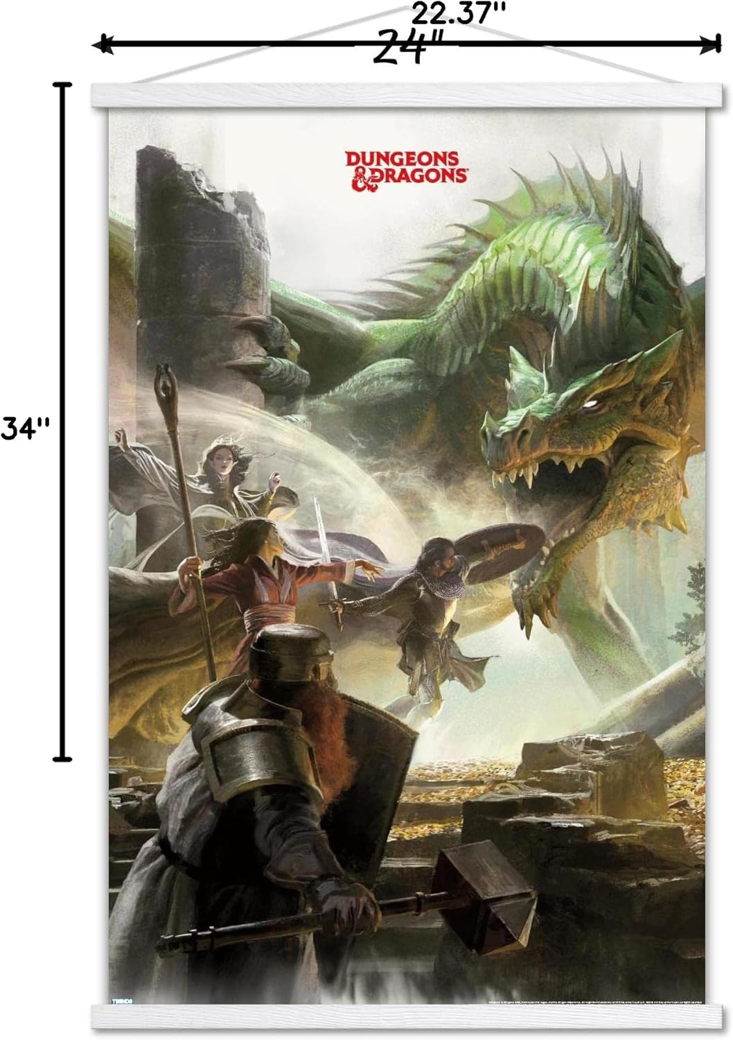 Trends International Dungeons and Dragons - Adventure Wall Poster, 22.37" x 34.00", Print and White Hanger Bundle