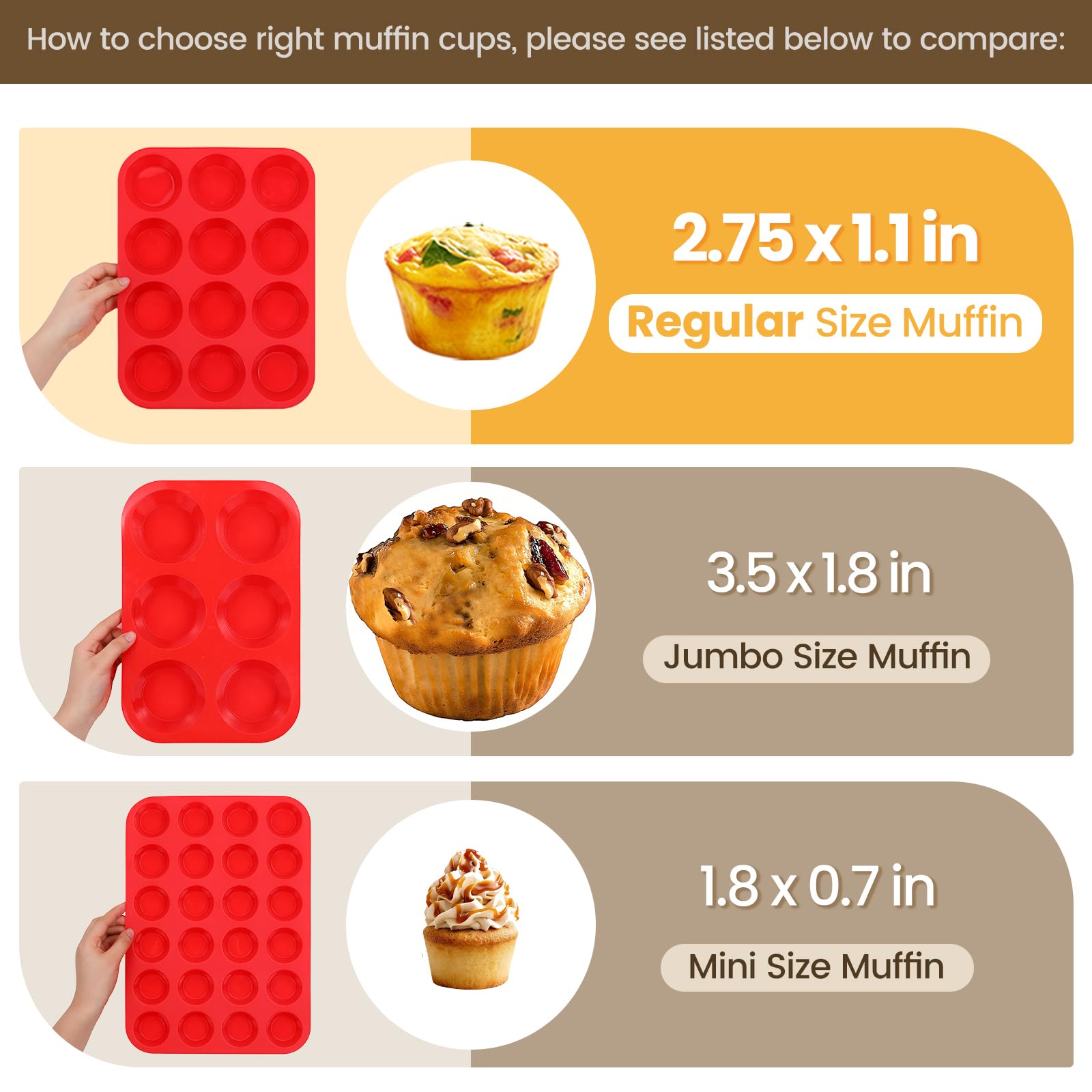 Muffinform aus Silikon, antihaftbeschichtet, BPA-frei, normale Größe, 12 Stück