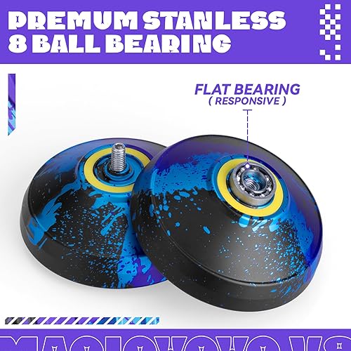 Miniatura 3 de MAGICYOYO V8 - Yoyo sensible para niños principiantes con guante de yoyo, 6 cuerdas de yoyo (negro, azul y morado)