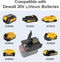 Vista 3 de V7 Adaptador de batería para Dyson V7, Convertir Dewalt 20V Batería a Dyson V7 Absolute, Animal, Fluffy, Motorhead, HEPA, SV11.