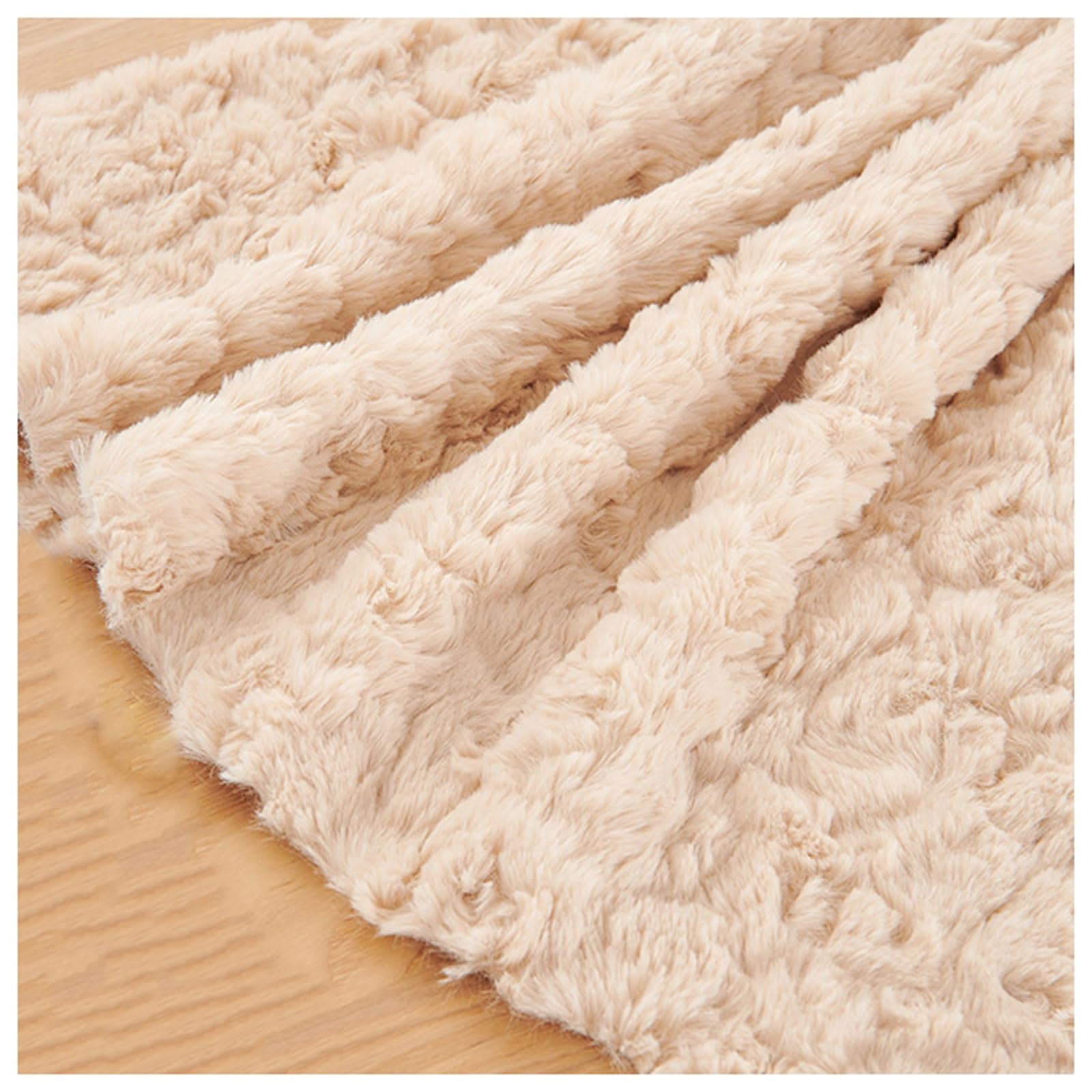 AITAF Sherpa Fleece Faux Sheepskin Fabric, Solid Color Soft Faux Fur Fabric, Polyester Acrylic Blend, Beige, 25x50cm, DIY Crafts, Home Decor, Sewing, Costume