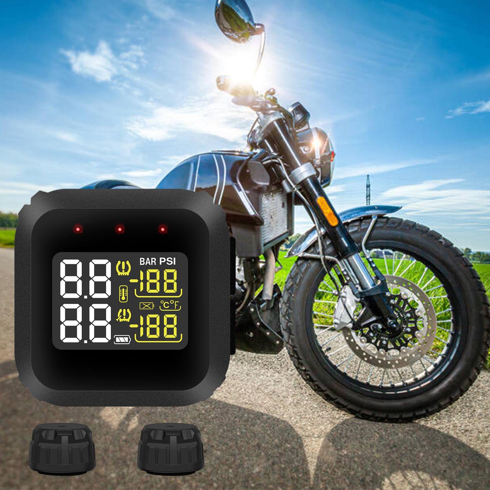 contrôle la Pression des pneus Moto, écran LCD en Temps réel, Pression des