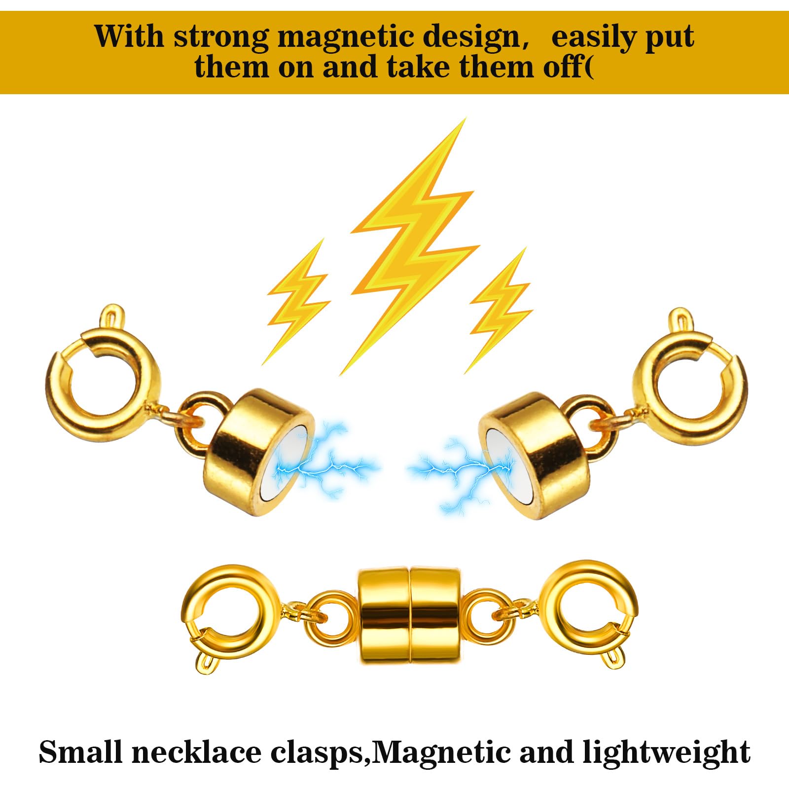 4 stuks magnetische ketting sluitingen en sluitingen, 4 stijlen 4 stuks magnetische ketting sluitingen en sluitingen, 4 stijlen