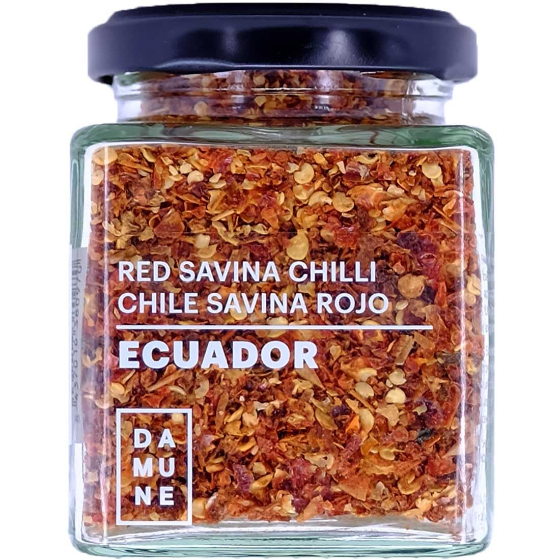DAMUNE Chiles en Escamas: Jalapeño Rojo Escamas - 80 g, Chipotle Escamas - 80 g, Habanero Red Savina Escamas - 50 g y Habanero Scoprion Trinidad Escamasn - 60 g
