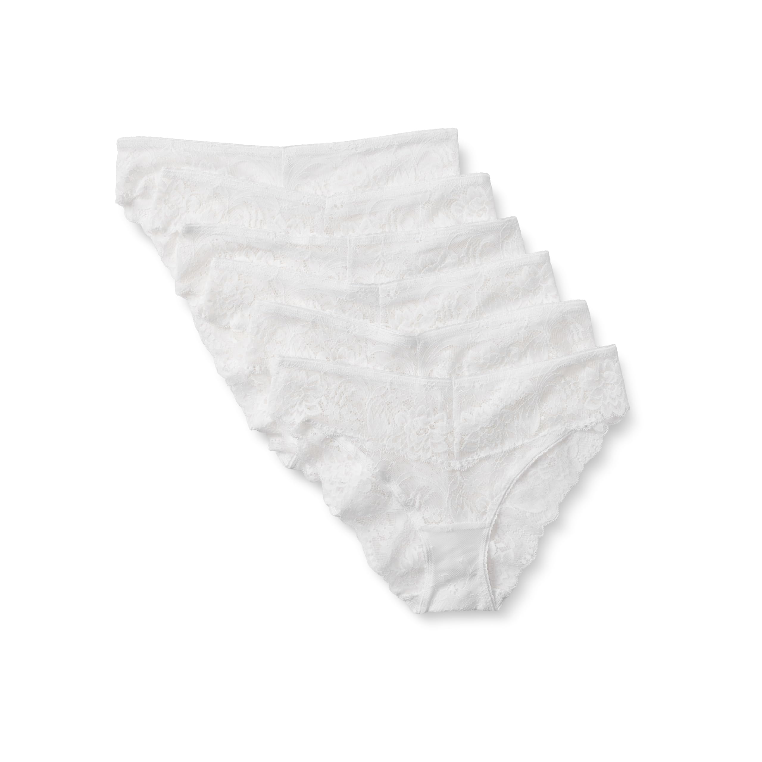 Amazon Essentials Damen Bikinihose aus Stretch-Galloon-Spitze, 6er-Pack