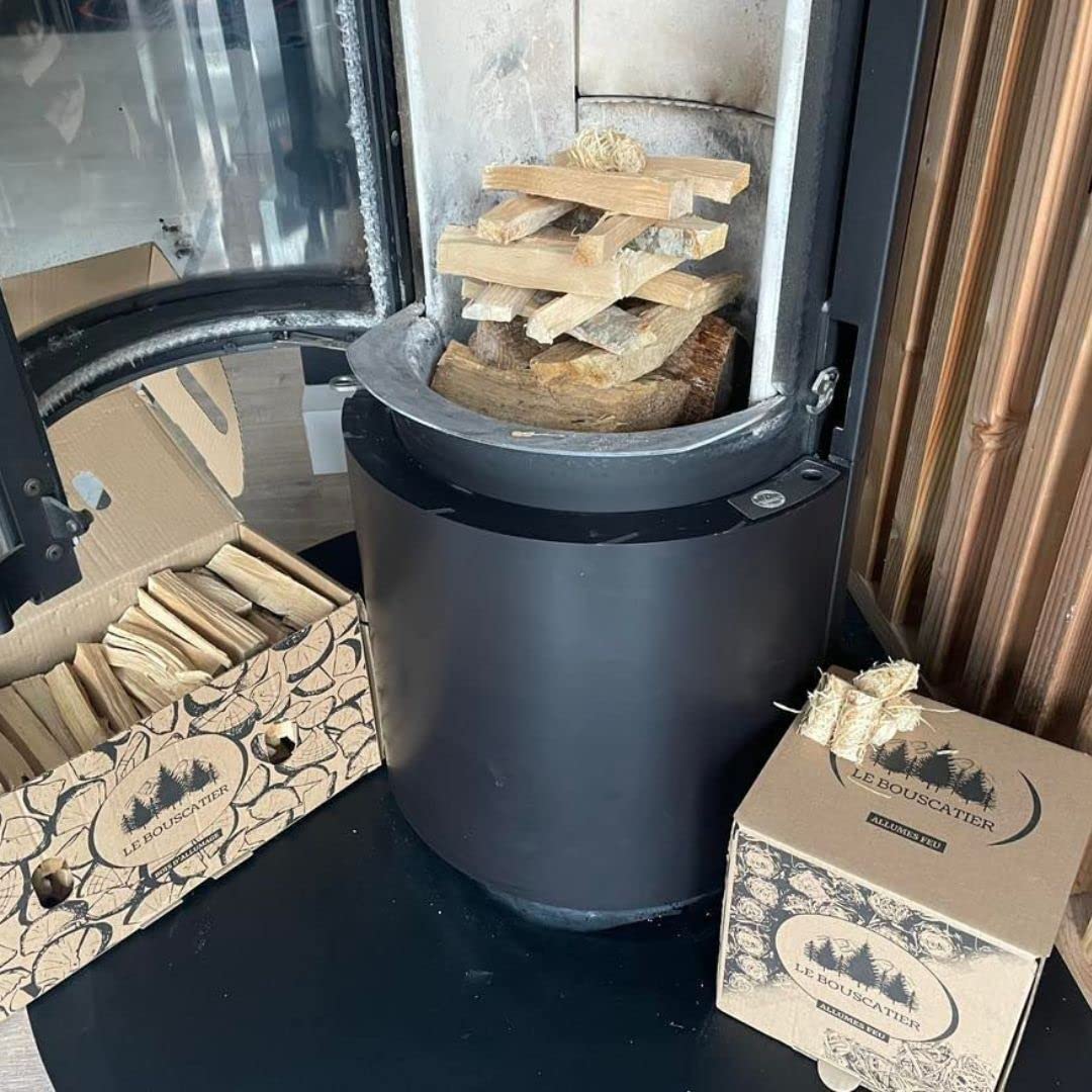 6 kg di legno di accensione per camino, stufa a legna, fabbricazione francese. Legno secco essenza frondosa, ideale per l'accensione di un fuoco di legna. Scatola di fiammiferi in omaggio