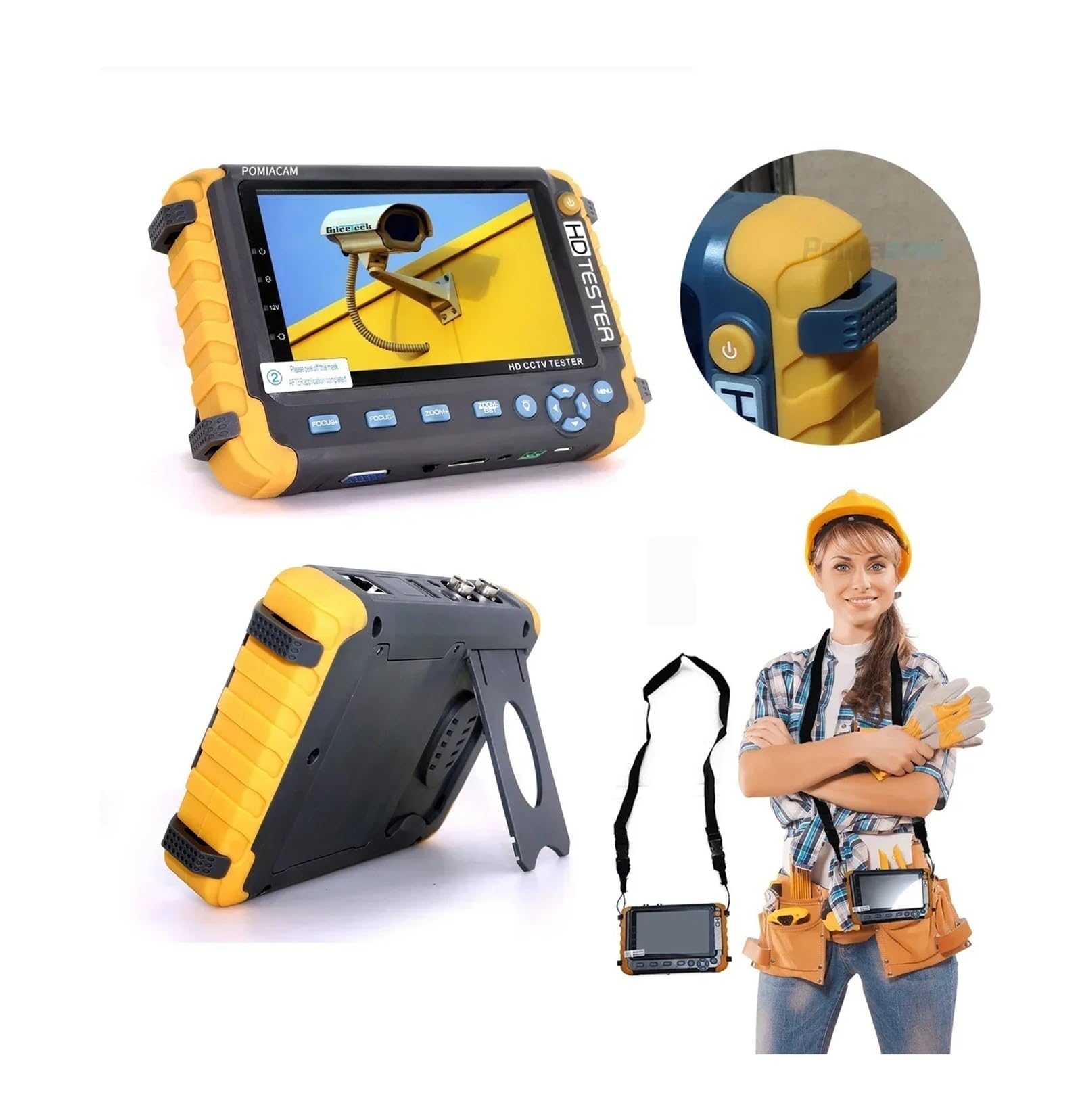 Monitor testowy CCTV, Tester CCTV IV8W Monitor do testowania kamer 8MP AHD TVI CVI CVBS RS485 sterowanie PTZ wejście VGA testowanie kabla UTP(IV8W with VGA)