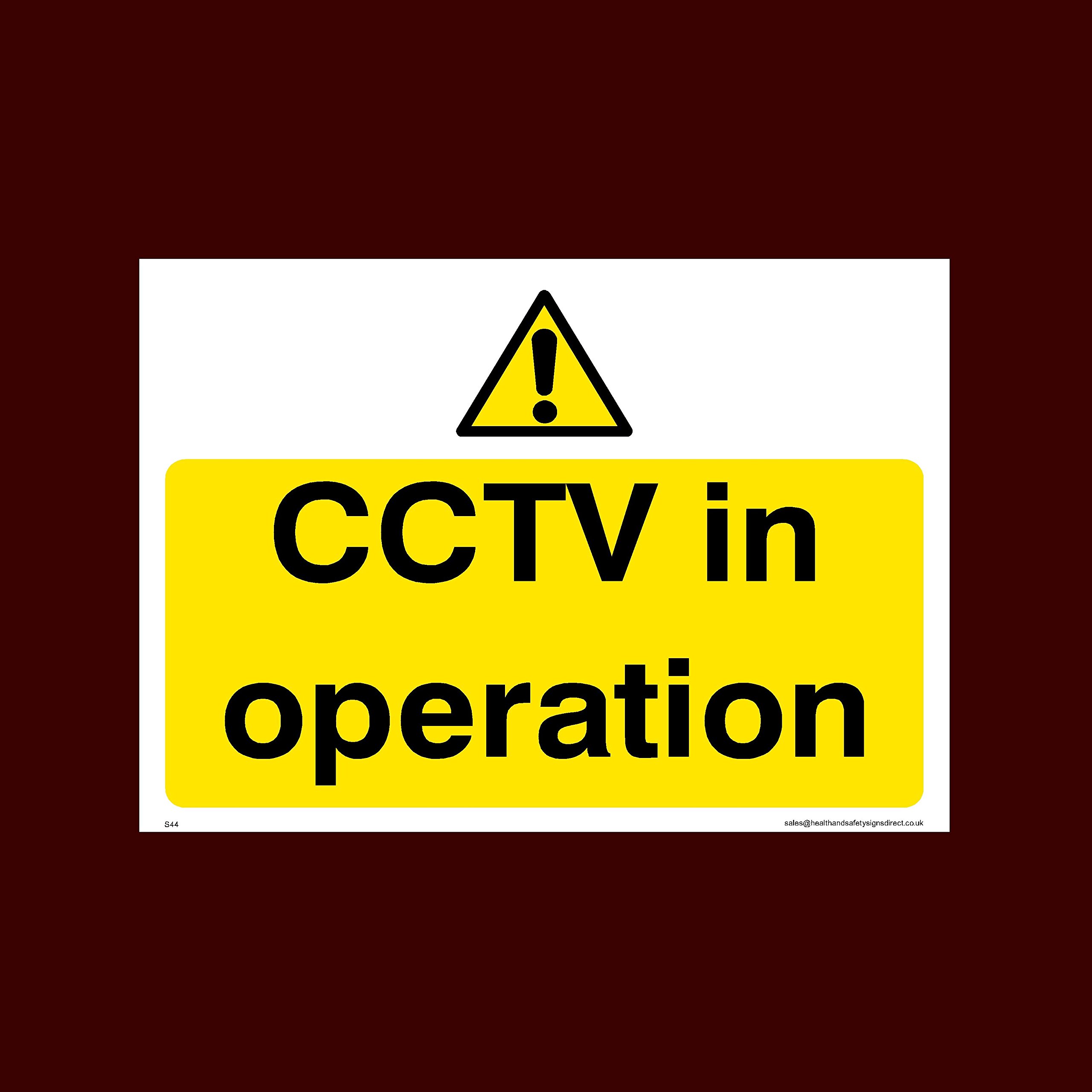 Ussp&S Cctv In Operation Plastic Sign (S44) - Cctv, Security, Warning, Alarmed, Surveillance, Camera, Dogs, Premises