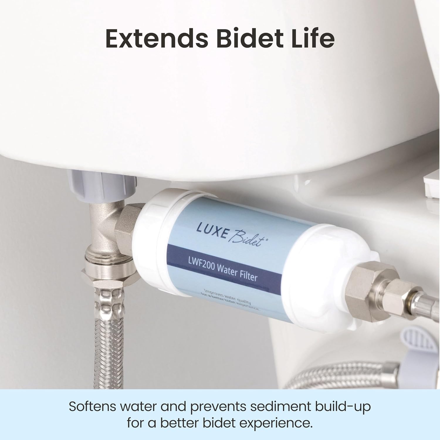 LUXE Bidet 4-in-1 Filtration Water Filter, 3/8" x 3/8" image 3