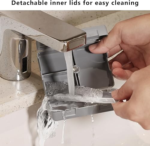 Miniatura 5 de FYY - Pastillero diario con 7 compartimentos para pastillas, organizador de pastillas de viaje, diseño plegable, para guardar vitaminas, aceite de