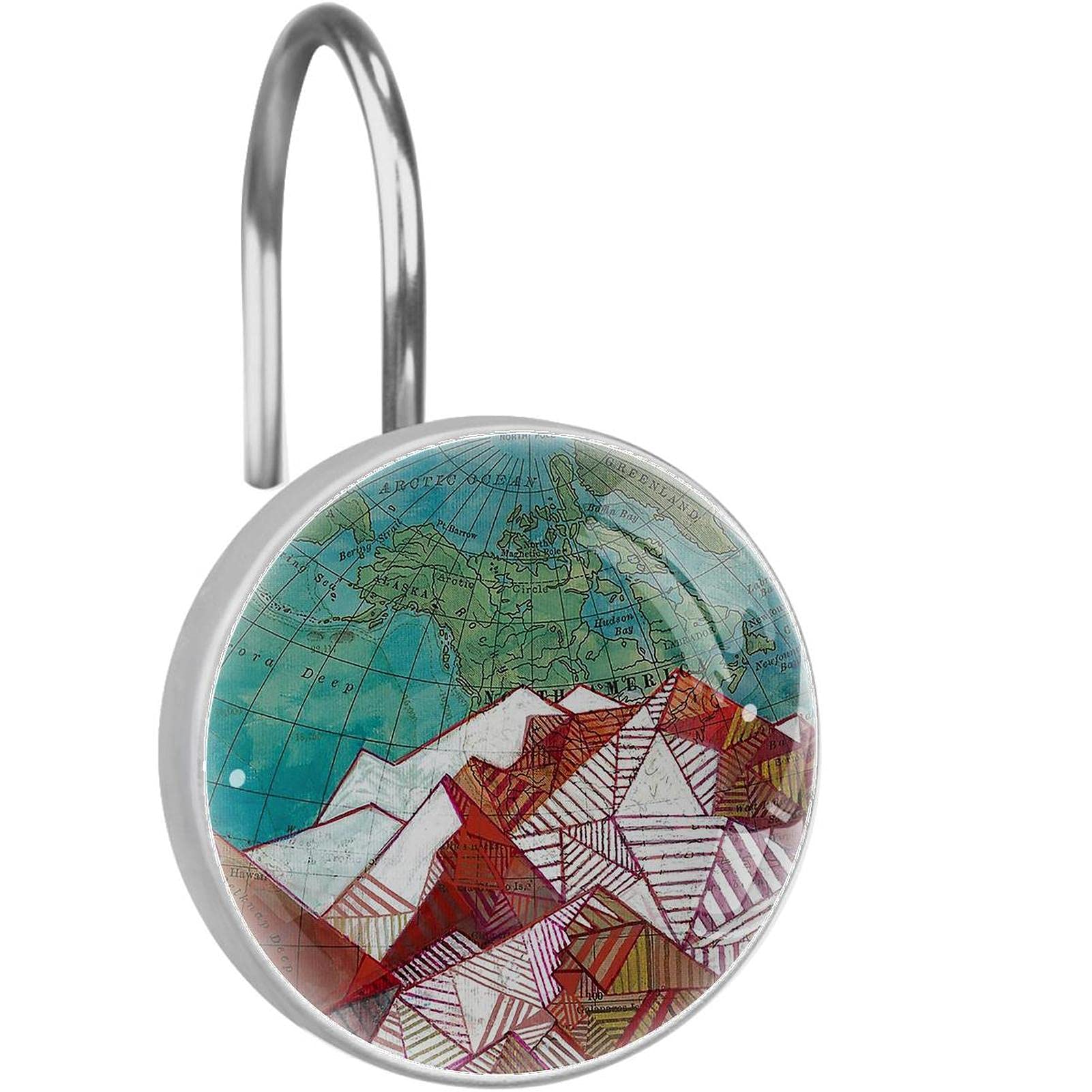 12PCS Shower Curtain Hooks Rings Halloween Decorative rust proof Shower Hooks Shower Rod denali the great one for Home Bathroom Curtains