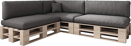 sunnypillow Palettenkissen mit abnehmbarem Bezug UV – beständig Outdoor/Indoor Palettenauflage Palettenpolster Palettensofa Sitzkissen Rückenlehne…