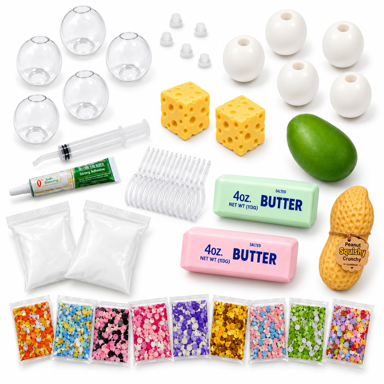 6PCS Squishy Making Kit, DIY Stress Ball Making Set Empty Squishy Skins (16PCS-C)