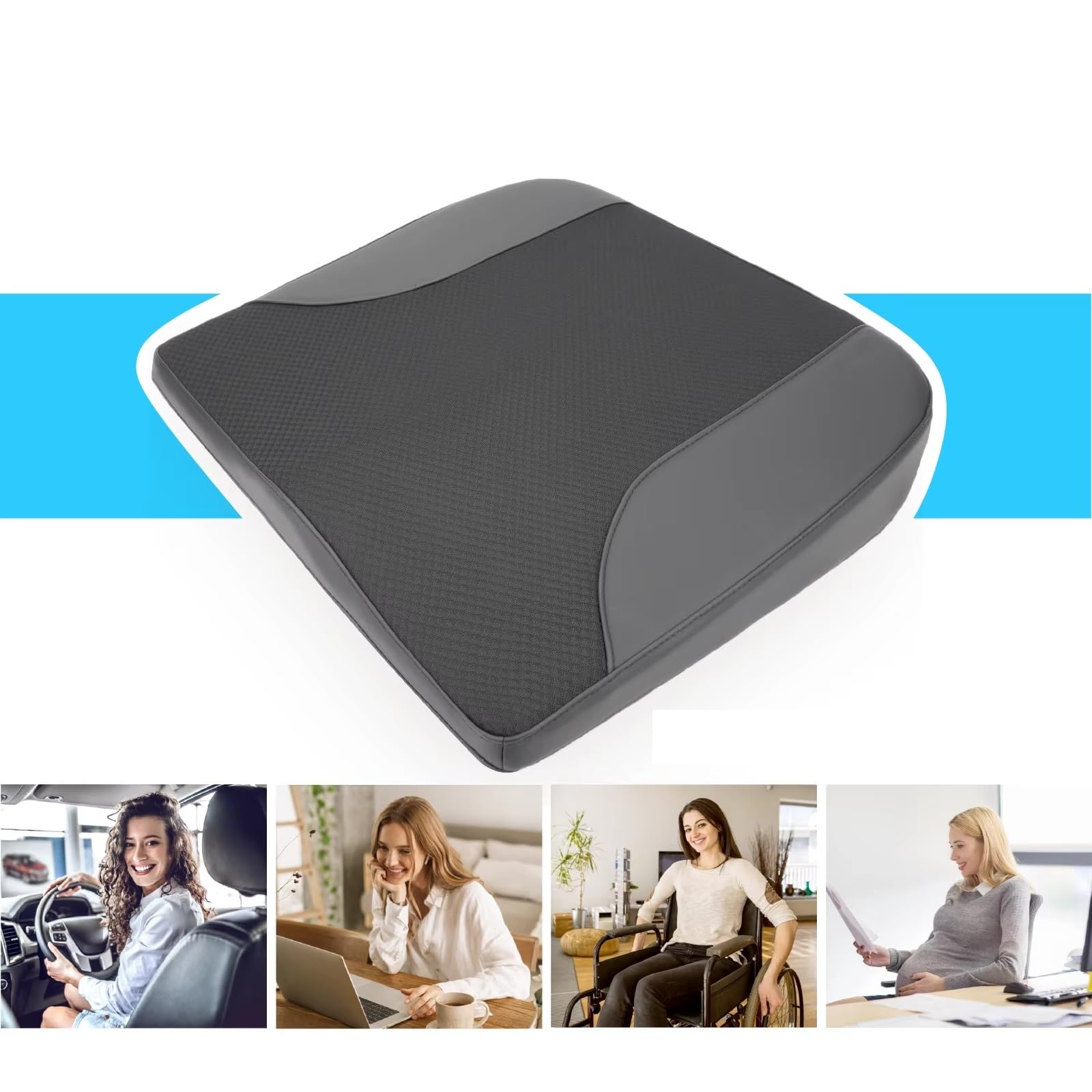 Weiches Autositzkissen Komfort-Memory-Schaum Innenausstattung(Dark gray)