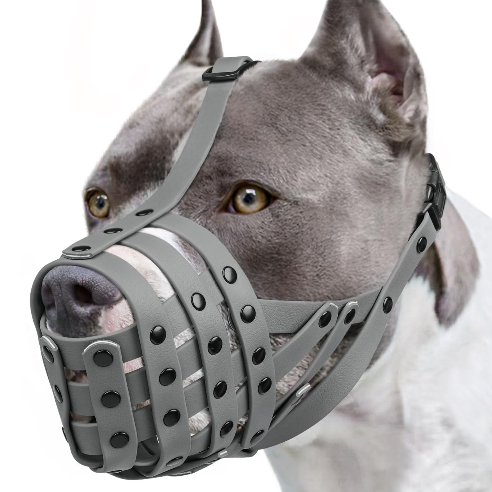 Mayerzon Pitbull Dog Muzzle for Large Medium Dogs Prevent Biting Scavenging