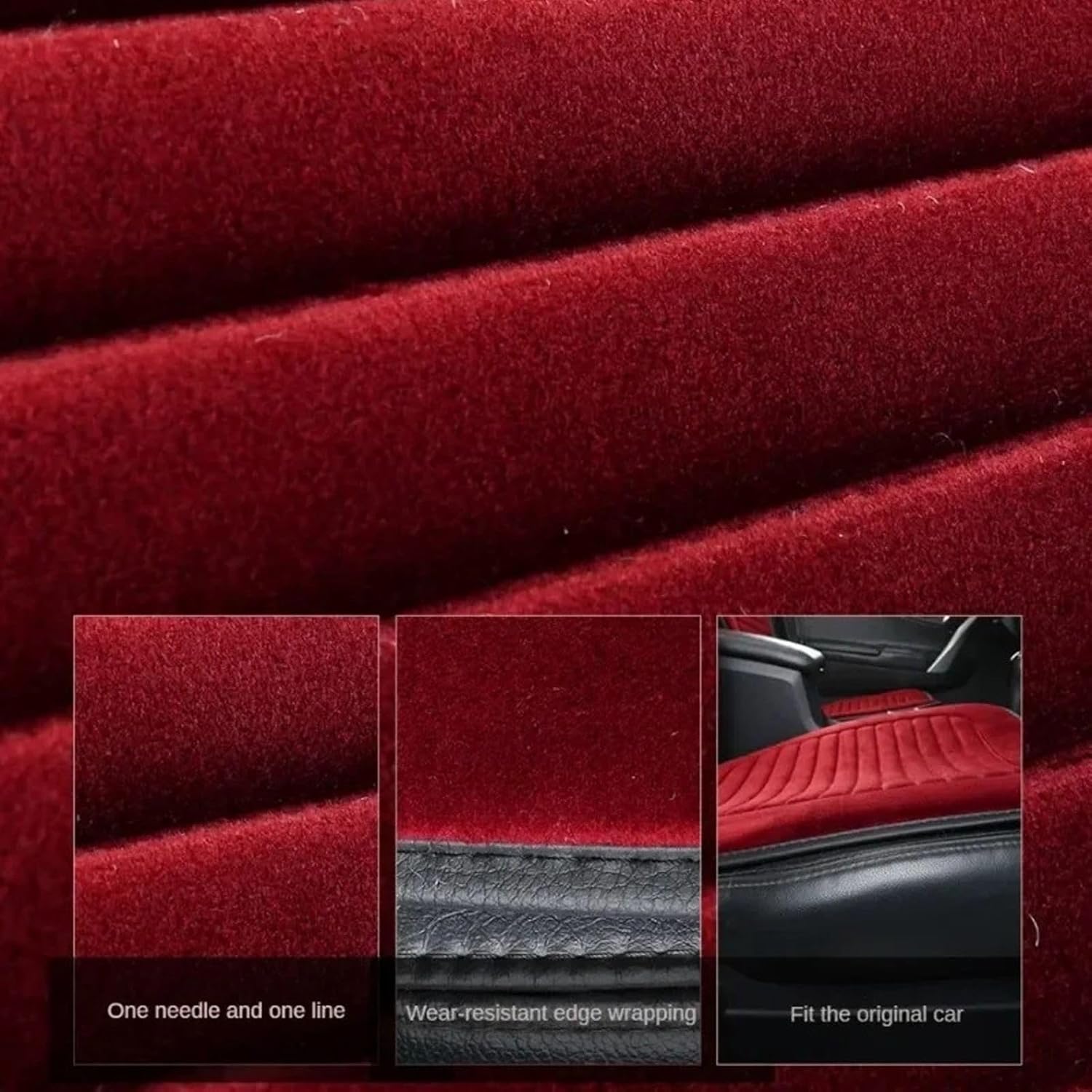 Winter Short Plush car Single seat Cushion Thickened Warm Non-Slip Integrated Single seat Cushion