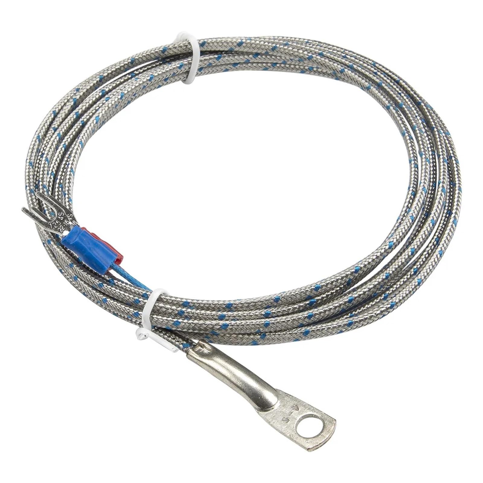 Sensor de temperatura termopar tipo J con cable trenzado metálico de 2m 6