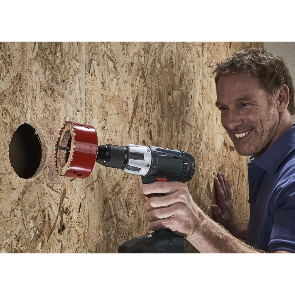 wolfcraft Hole Saw Guide Set 3Pc, 5953000, Diameter 35-70mm, Plastic, for Centered Widening of Existing Holes