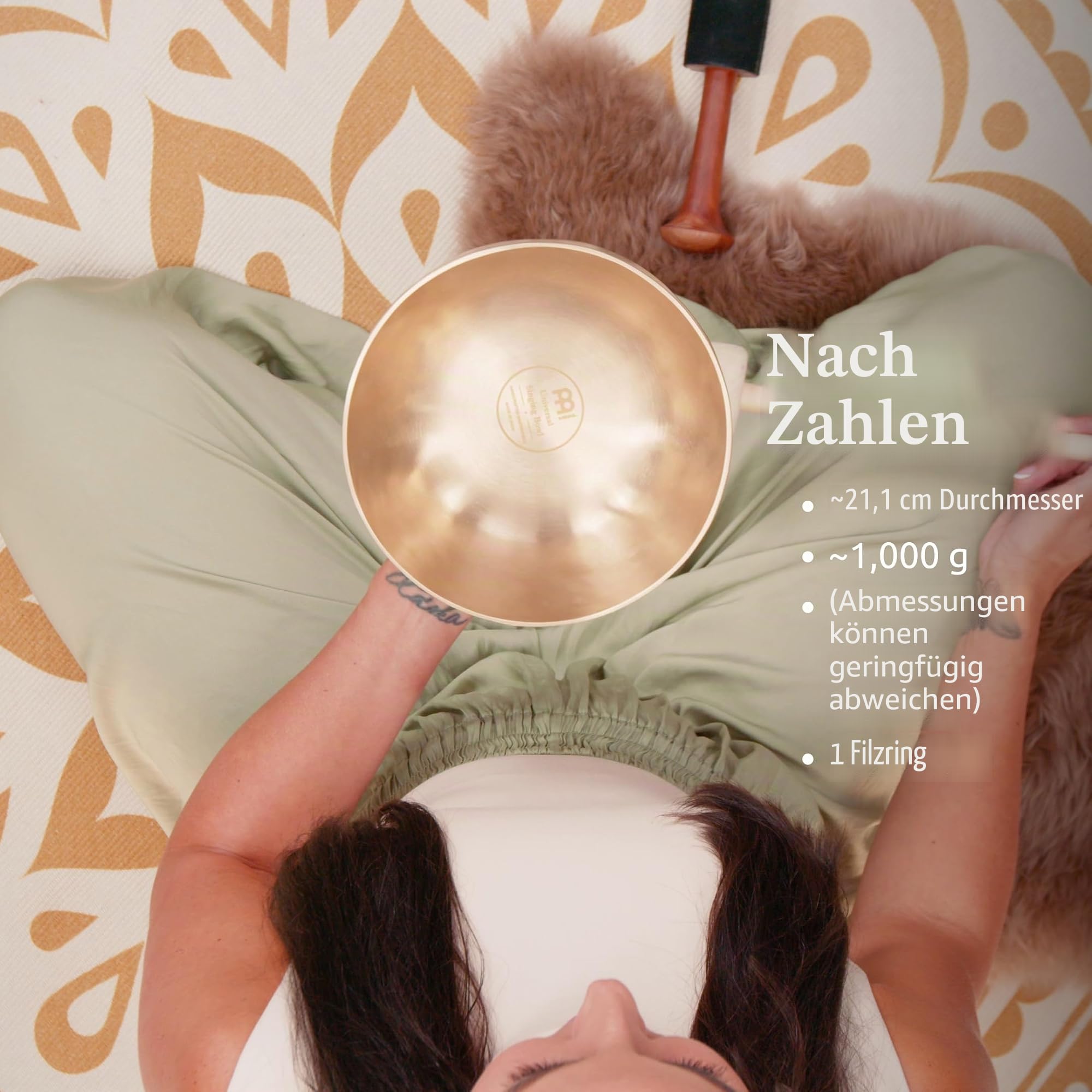 Sonic Energy Klangschale Universal Series – 1000 g – Für Meditation & Klangheilung – Inkl. Hülle & Filzring (SB-U-1000)