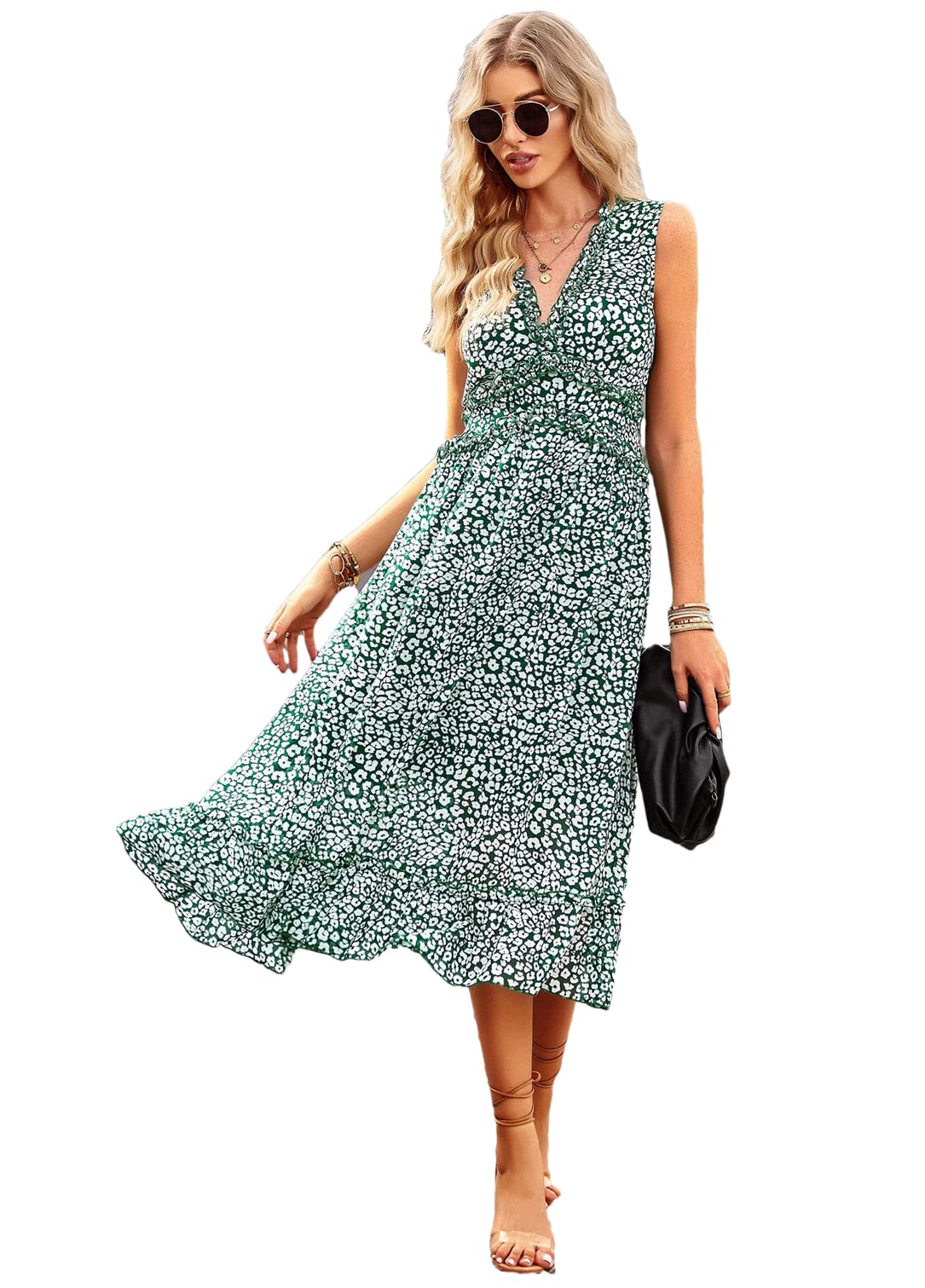 Robe de plage fleurie et légère pour les vacances d'été - 8