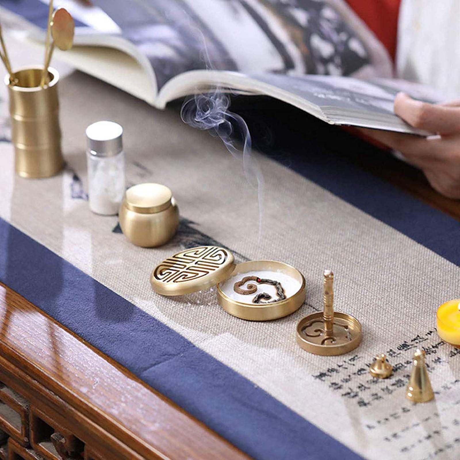 Set di strumenti per la formatura di coni di incenso in ottone, per meditazione yoga, 11 pezzi, kit di stampi per coni di incenso fai da te, marrone, 20 cm
