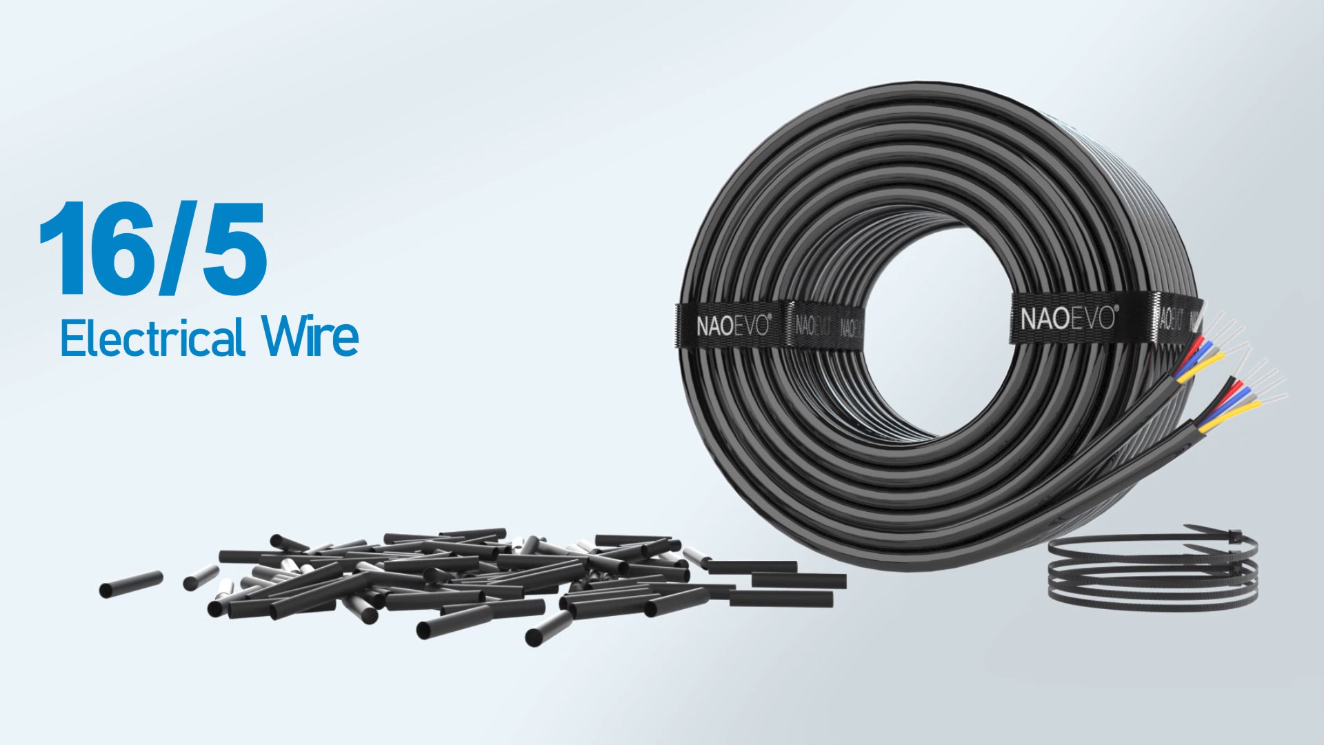 Image of NAOEVO 14 Gauge 5 Conductor Wire, Tinned Copper Automotive Wire, 30FT
