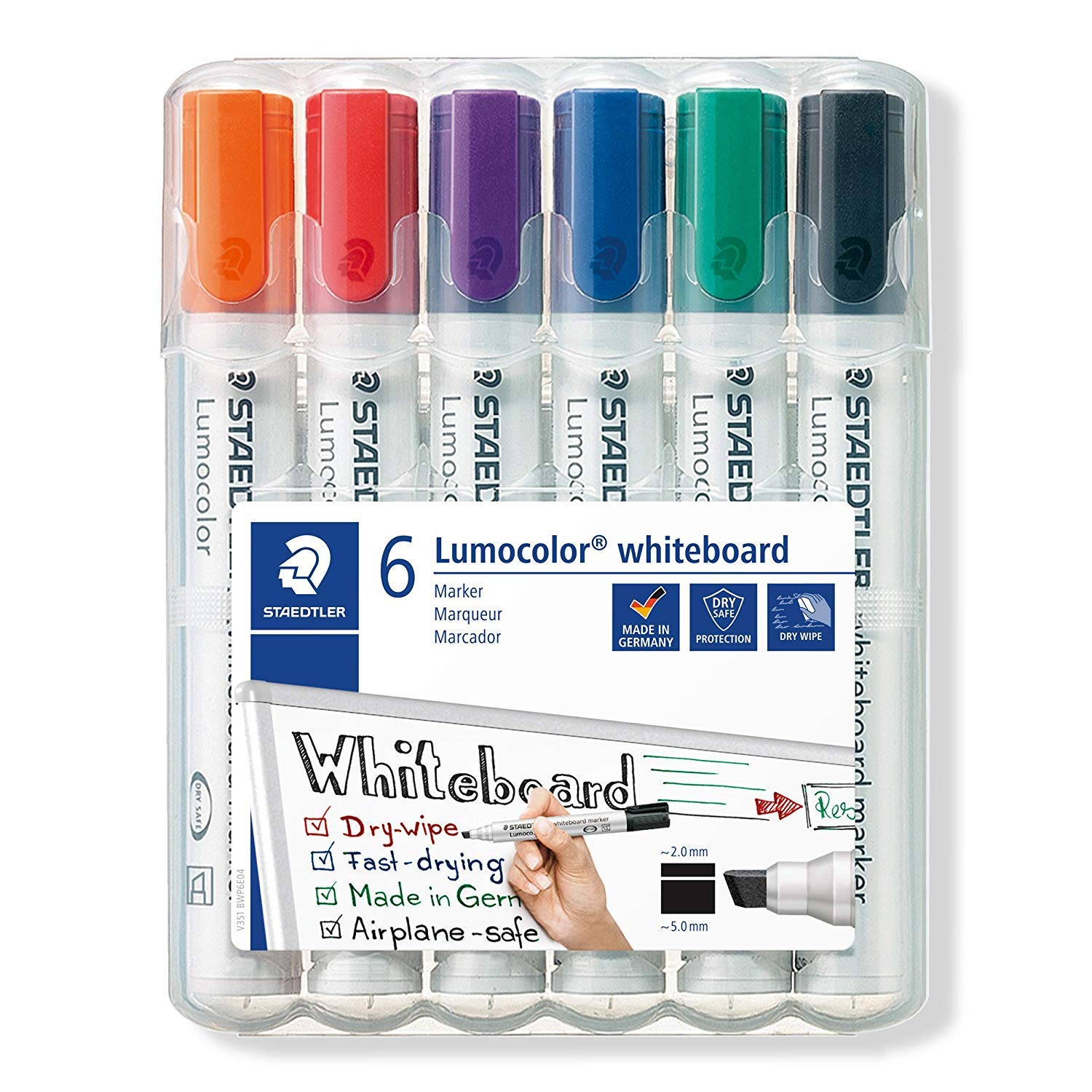 Staedtler Lumocolor Whiteboard Marker (6 Stück, 5x Meißelspitze)