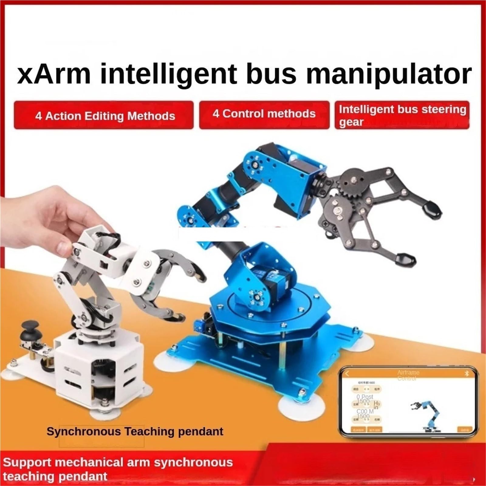 XArm 1S Inteligentne serwo autobusowe 6 DOF Ramię robota Manipulator ramienia robota Program Zabawki