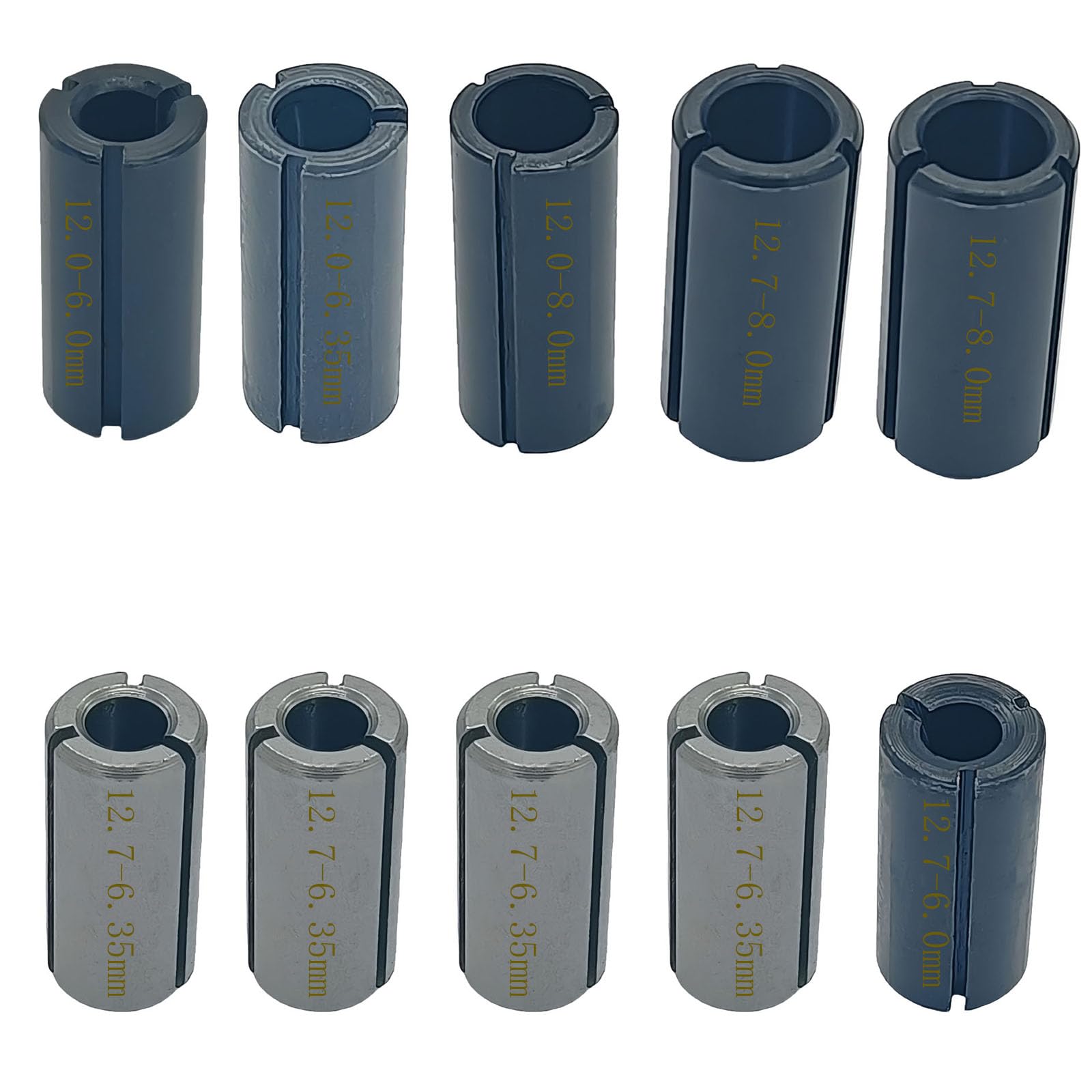 Steel Router Collet Reducer Sleeve 1/2 Overall Dia x 5/16 Inner