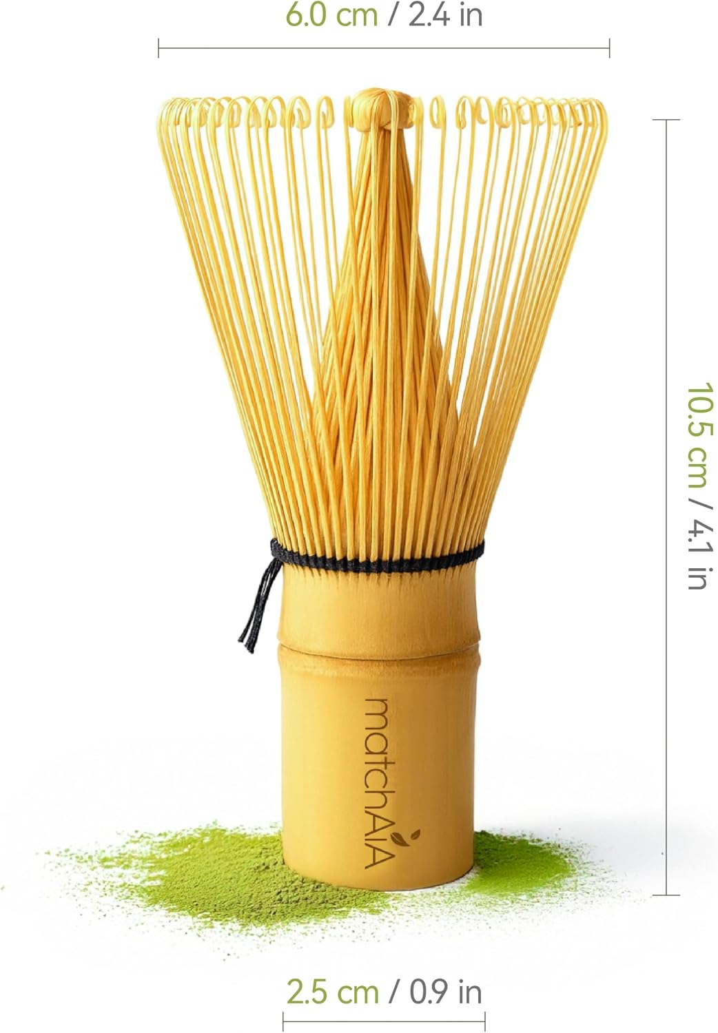 MatchAiA Premium Bamboo Matcha Whisk (Chasen) - Handcrafted Traditional 100-Prong Japanese Tea Whisk for Ceremonial Matcha & Modern Lattes