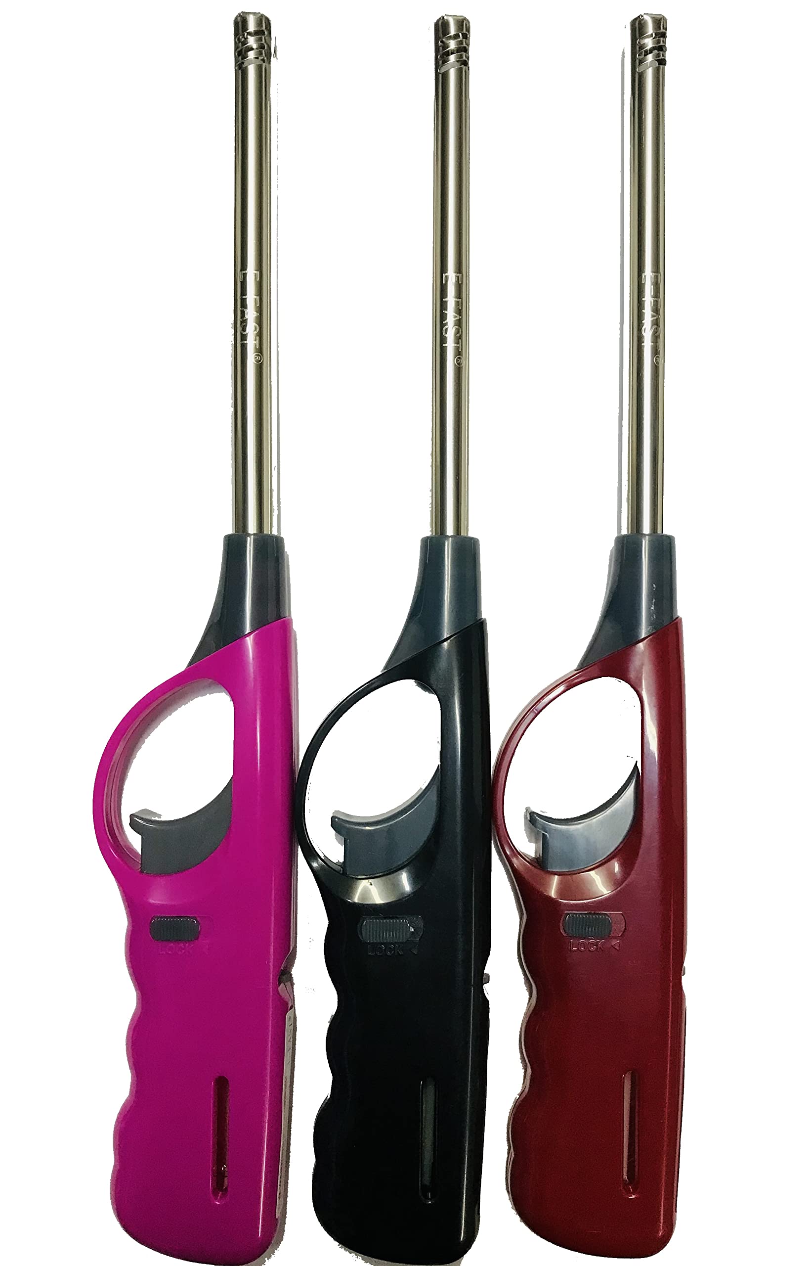 Craviing 3Pcs Large Bbq Lighters Refillable Safety Gas Candle Bbq Fire Lighter 27Cm With Adjustable Flame