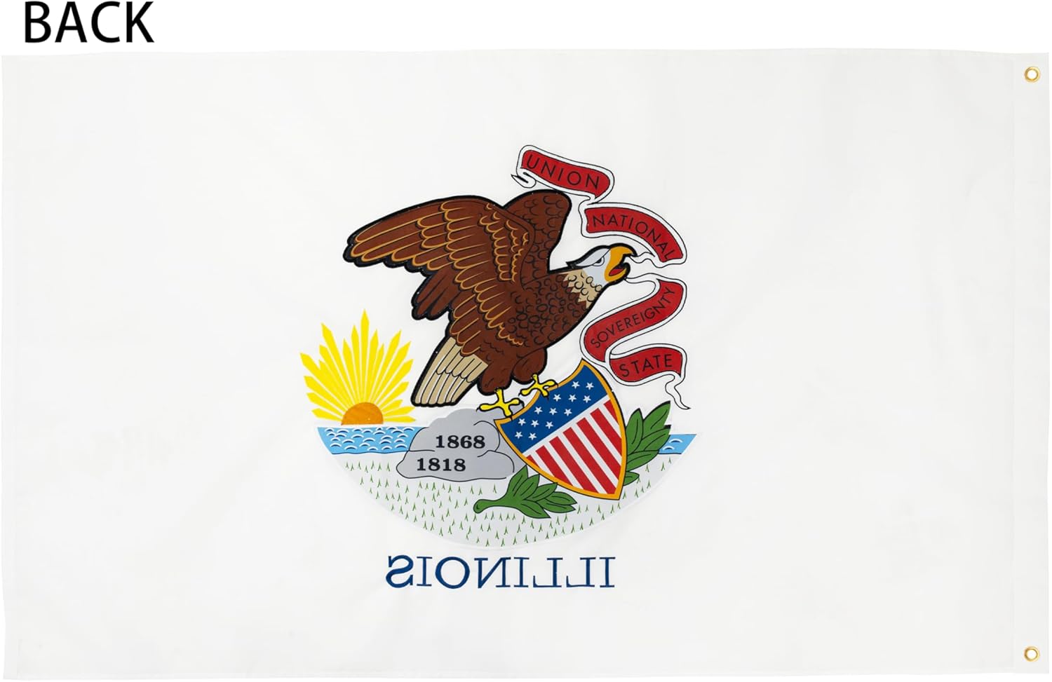 ROTERDON Illinois State Flags 3x5 FT, Embroidered IL State Flag, Outdoor Heavy Duty Illinois Flag with Brass Grommets