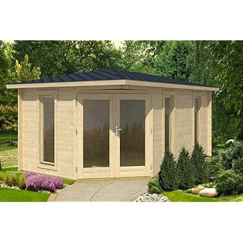 Gartenhaus G14 Inkl Fussboden 40 Mm Blockbohlenhaus Nutzflache 11 20 M Zeltdach Amazon De Baumarkt