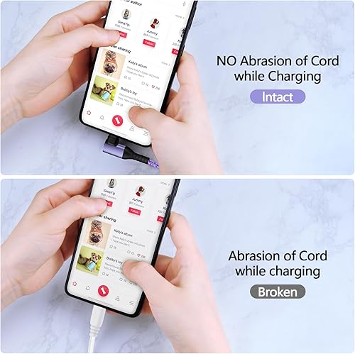 Miniatura 5 de Cable USB tipo C de 6 pies, 3 unidades de cable de carga rápida en ángulo recto, cable de carga USB C de 3.1 A para iPhone 17 16 15 Samsung Galaxy