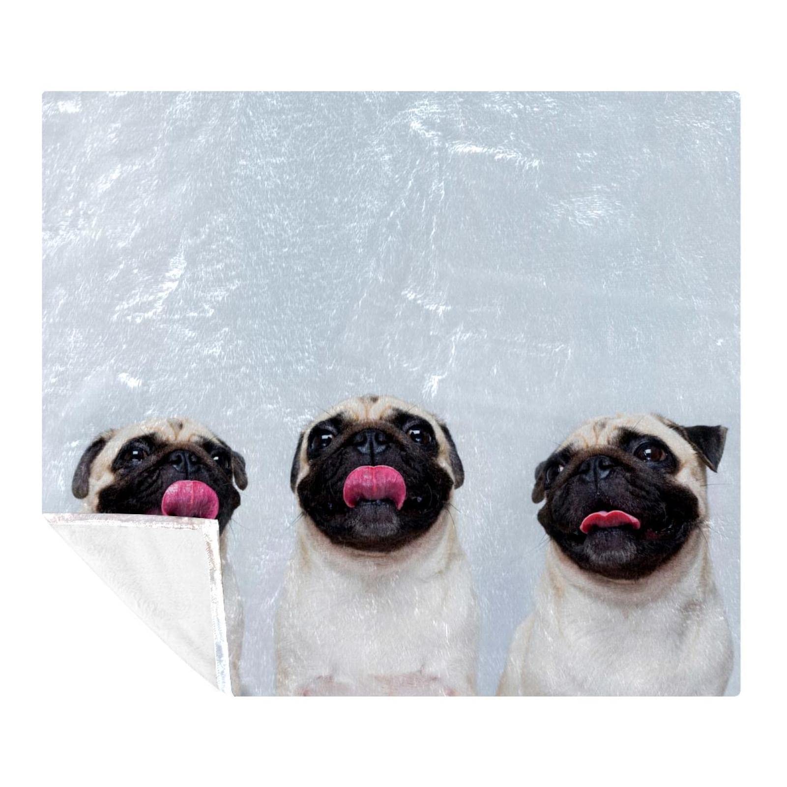 Manta de forro polar con diseño de perro y cachorro