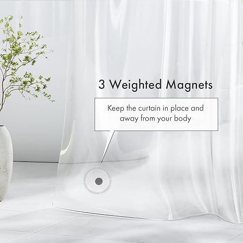 Miniatura 6 de Amazer Forro de cortina de ducha extra largo, 72 x 96 pulgadas, forro de ducha de plástico transparente PEVA, impermeable, peso medio, cortinas de