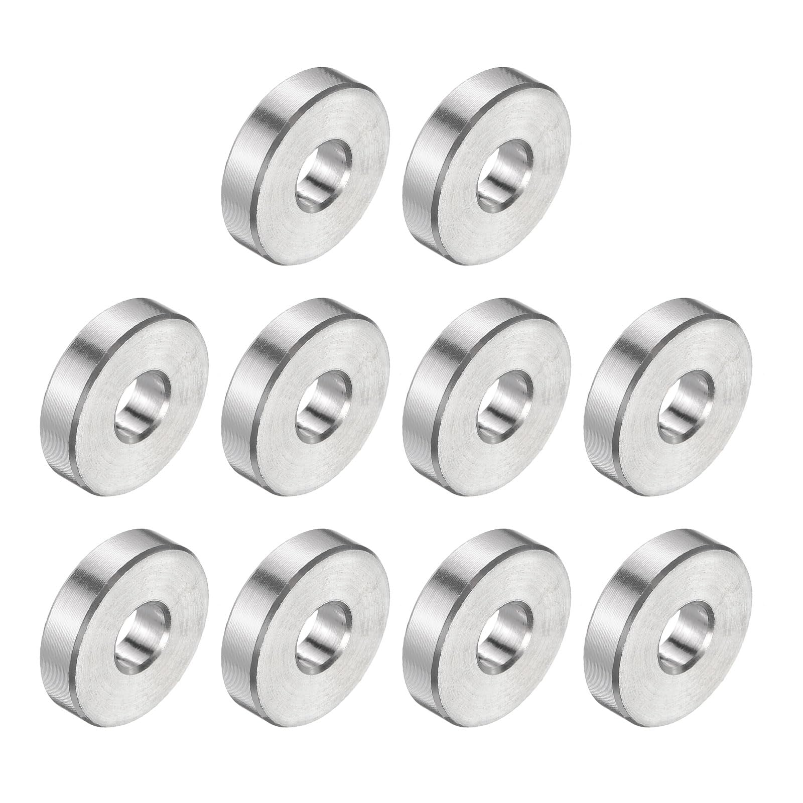 uxcell 10pcs Stainless Steel Spacer 1/4" Bore x 3/4" OD x 3/16" Length Screw Bushing Plain Finish Round Metal Spacer for M6 Screws Bolts and Rods