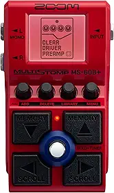 Zoom Pedal de Efeitos Baixo Ms-60B+ Multistomp com Mais de 95 Efeitos, Modelos de Amplificadores e Pré-Amplificadores, Saída Estéreo, Afinador Integrado, Encadeamento de Efeitos e Alimentação Bateria